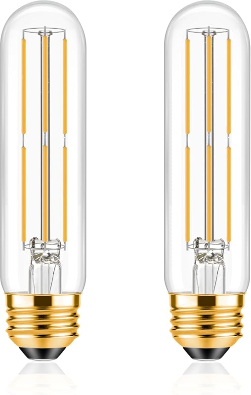 ToBeGreat T10 LED Bulbs 6W 60W Equivalent Dimmable Warm White E26 Tubular 2-Pack