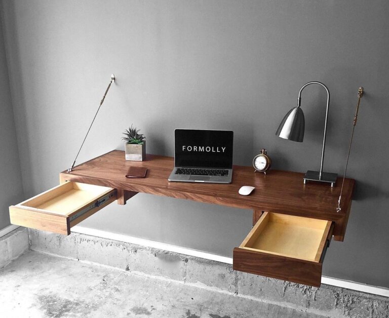 How to Build a Floating Desk With Storage Easily