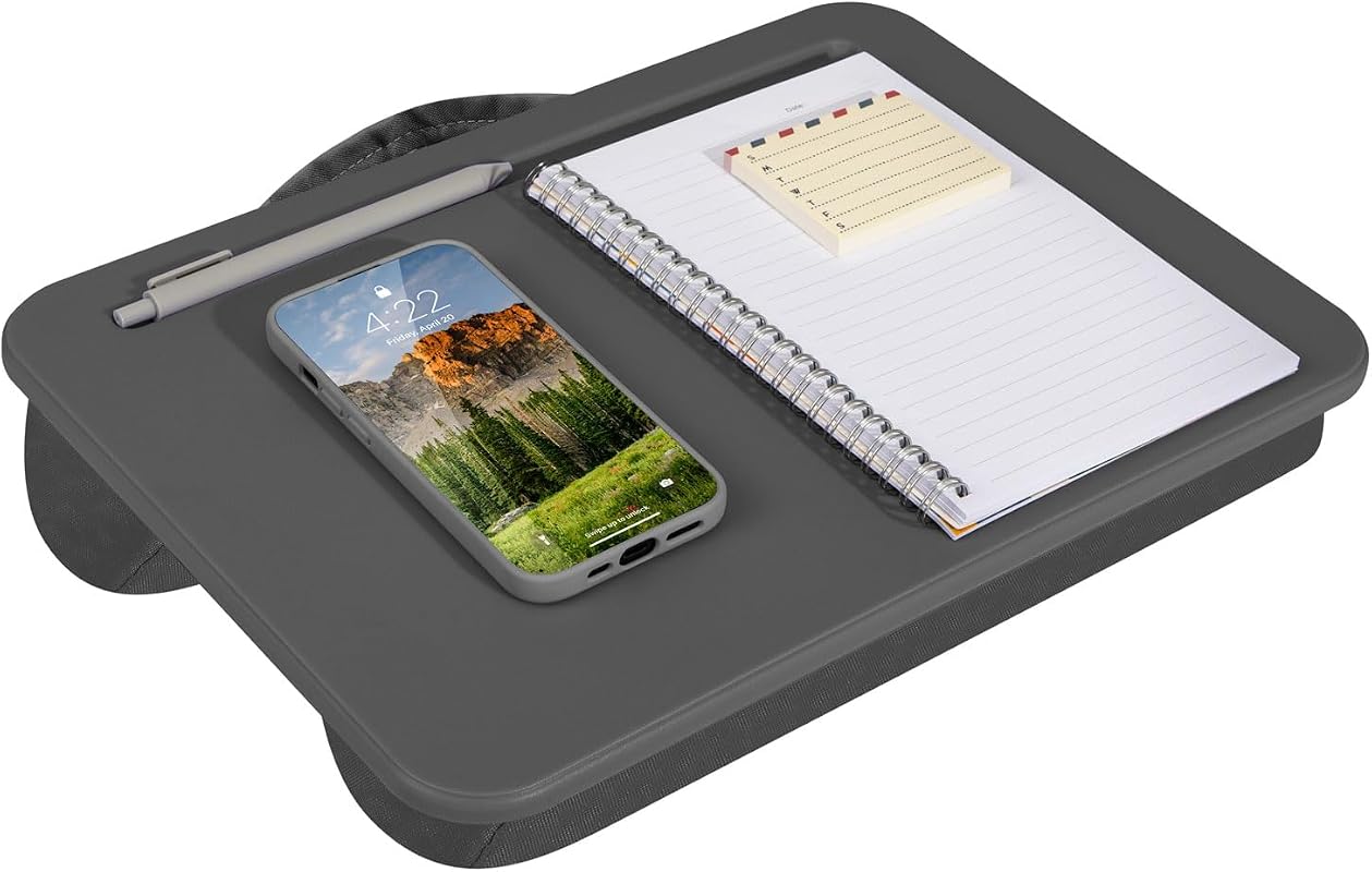 Storage 2 Charcoal lap desk with built-in storage and cushioned base