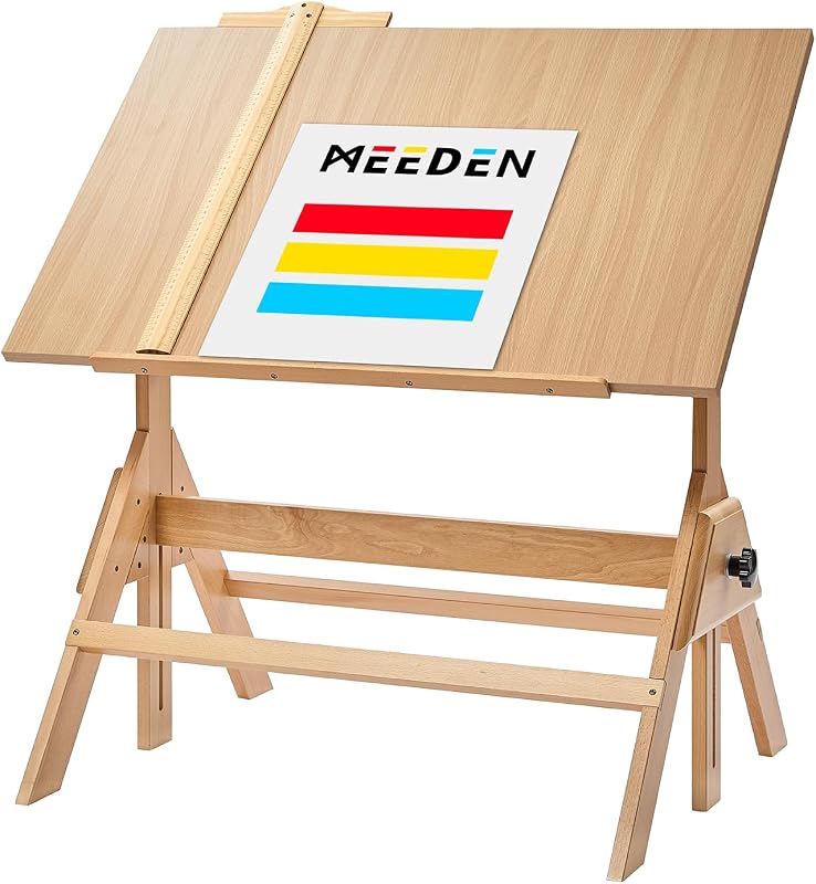 MEEDEN Wood Adjustable Drafting Table, 35.5 x 23.5 Inch Art Drawing Desk