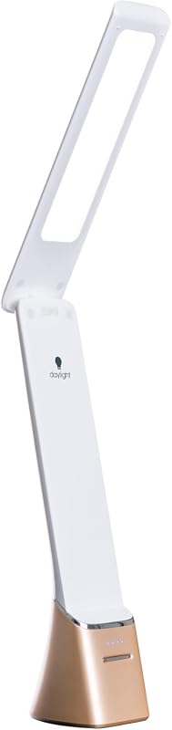 Daylight Smart Go Rechargeable Travel Lamp in White and Rose Gold, Portable Craft Light