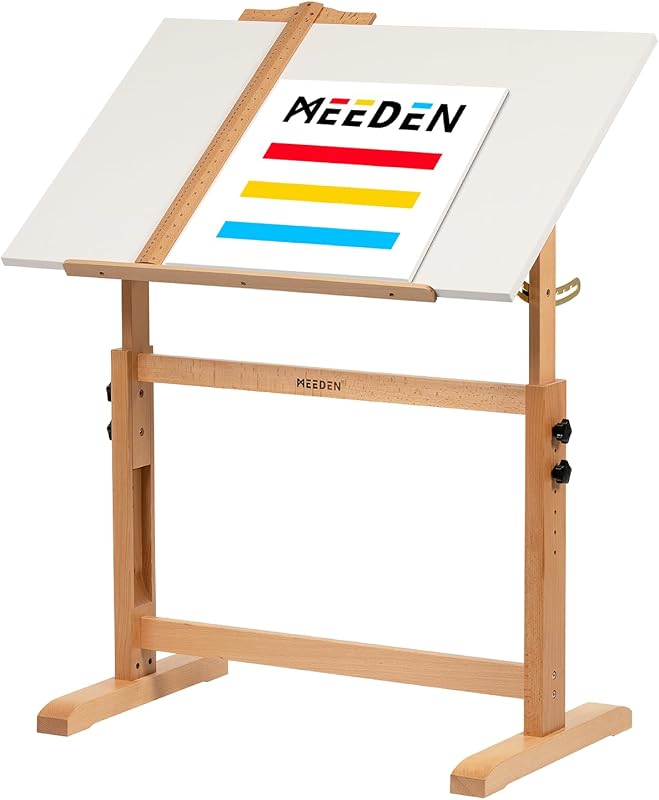 MEEDEN White Adjustable Drafting Table, 35.5 x 23.5 Inch Art Drawing Desk
