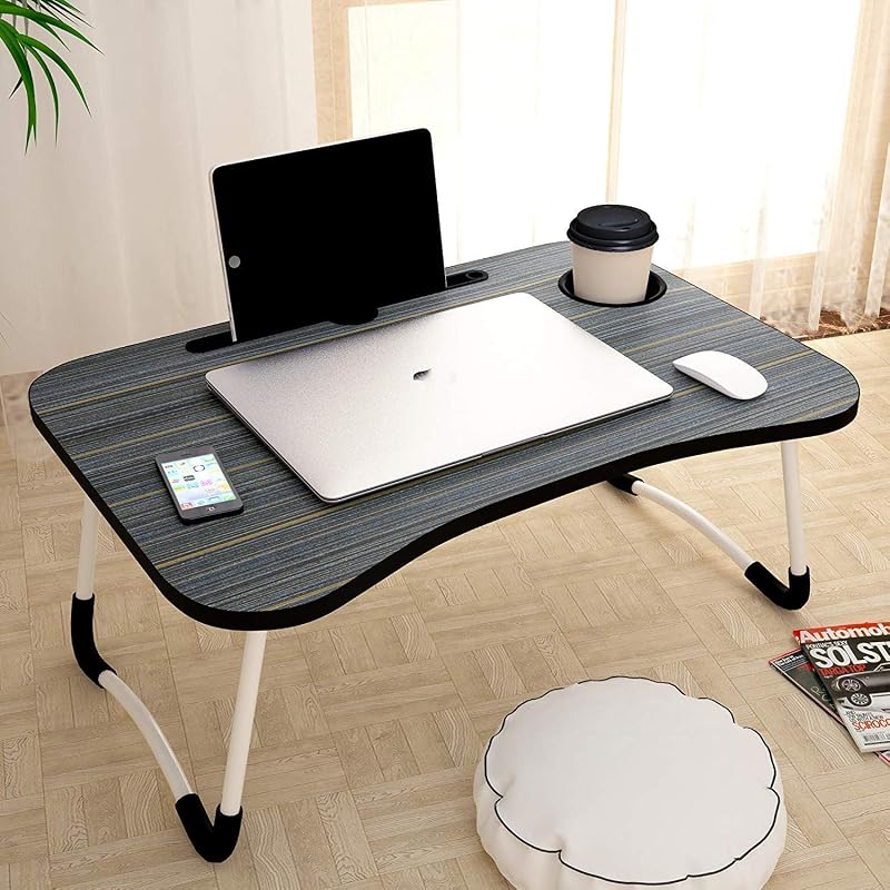 QINA Black Folding Office Table for Home, Study, School, and Work Use