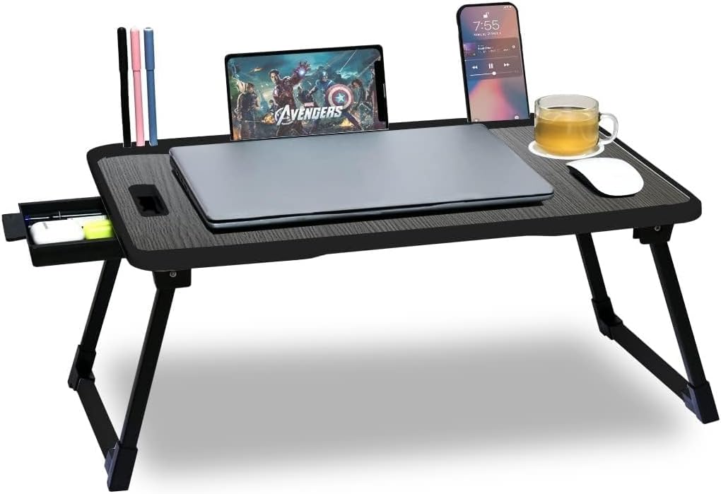 COTTED Black Folding Office Table for Home, School, Study, and Work Use