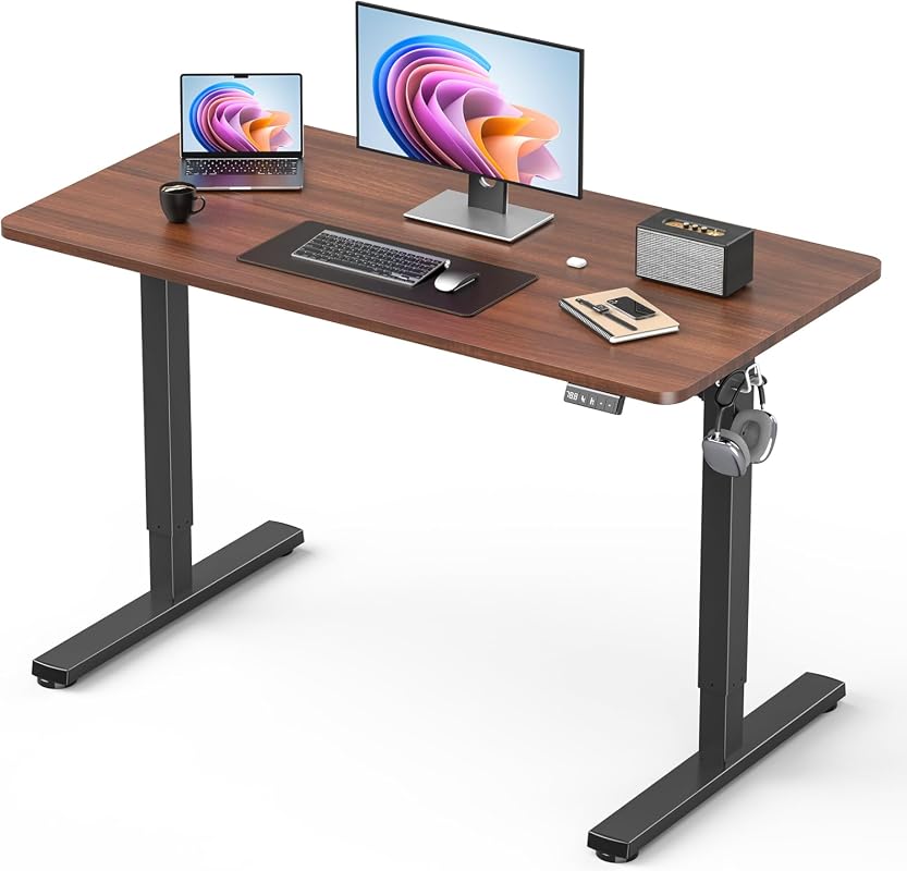 Small Electric Standing Desk, 40 Inch Adjustable Height Sit-Stand Desk for Home Office