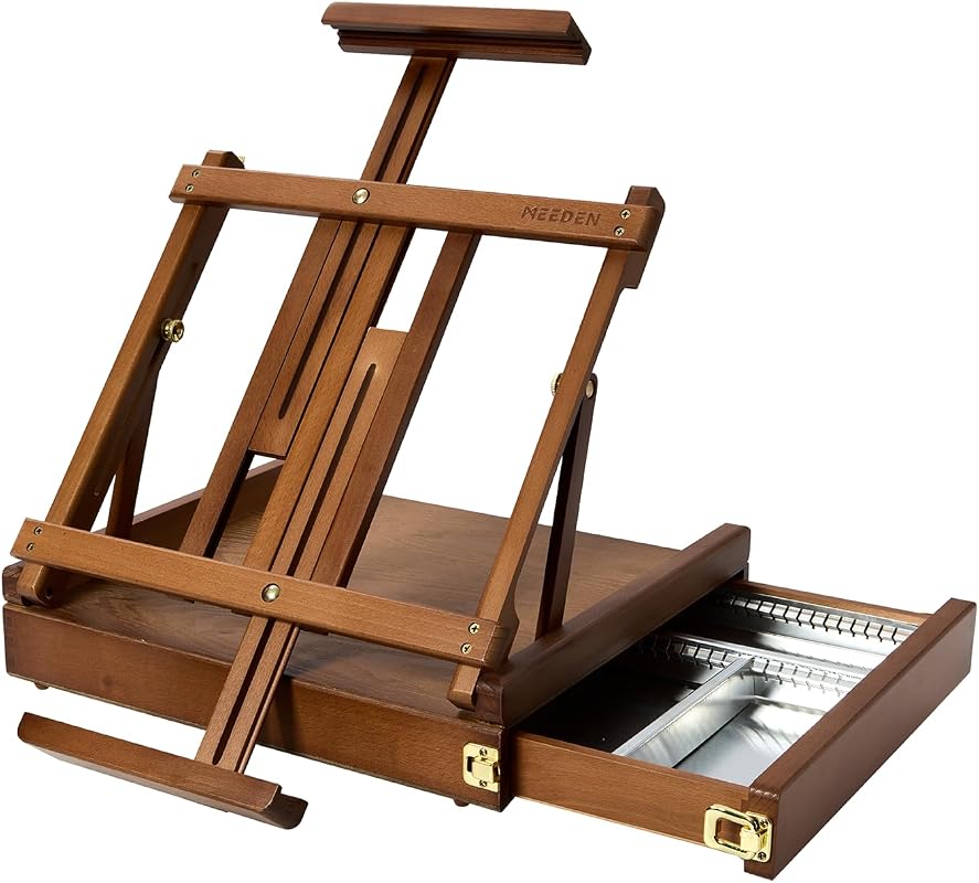 MEEDEN Portable Tabletop Easel Sketchbox for Painting, Compact Artist Storage Box Easel