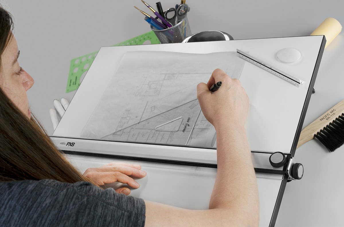 Drafting board and drawing board used for technical work and general sketching