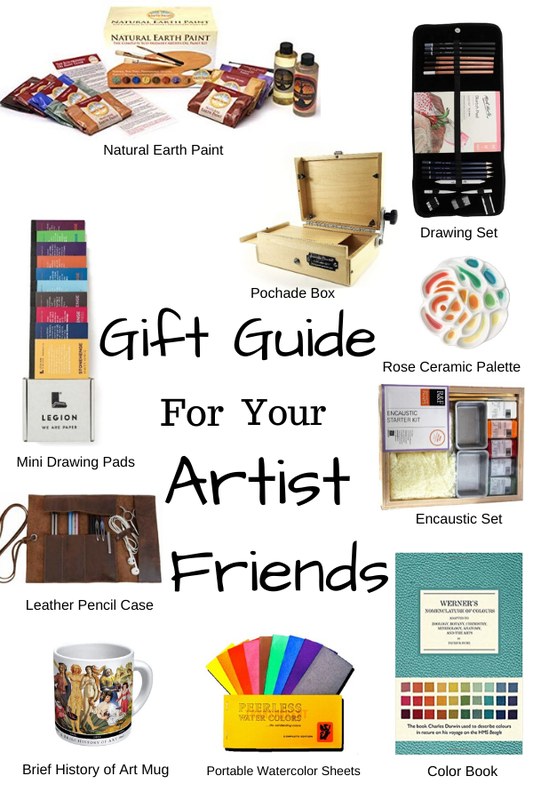 Friends looking at framed prints and small artworks while choosing a personal art gift