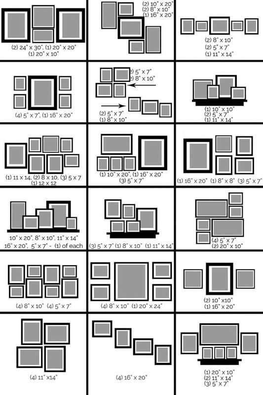 Comparison of hanging methods for small and large picture frames on drywall, plaster, and masonry walls