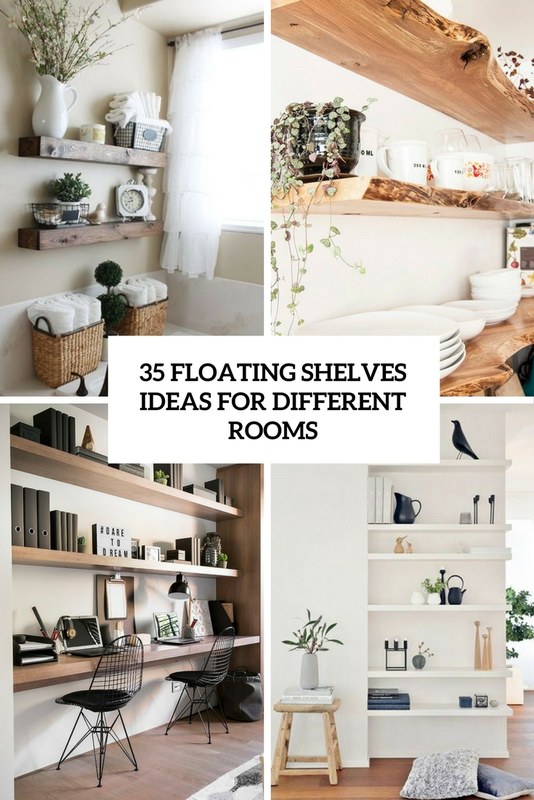 Living room shelves styled with framed art, books, ceramics, and plants in a balanced layered arrangement