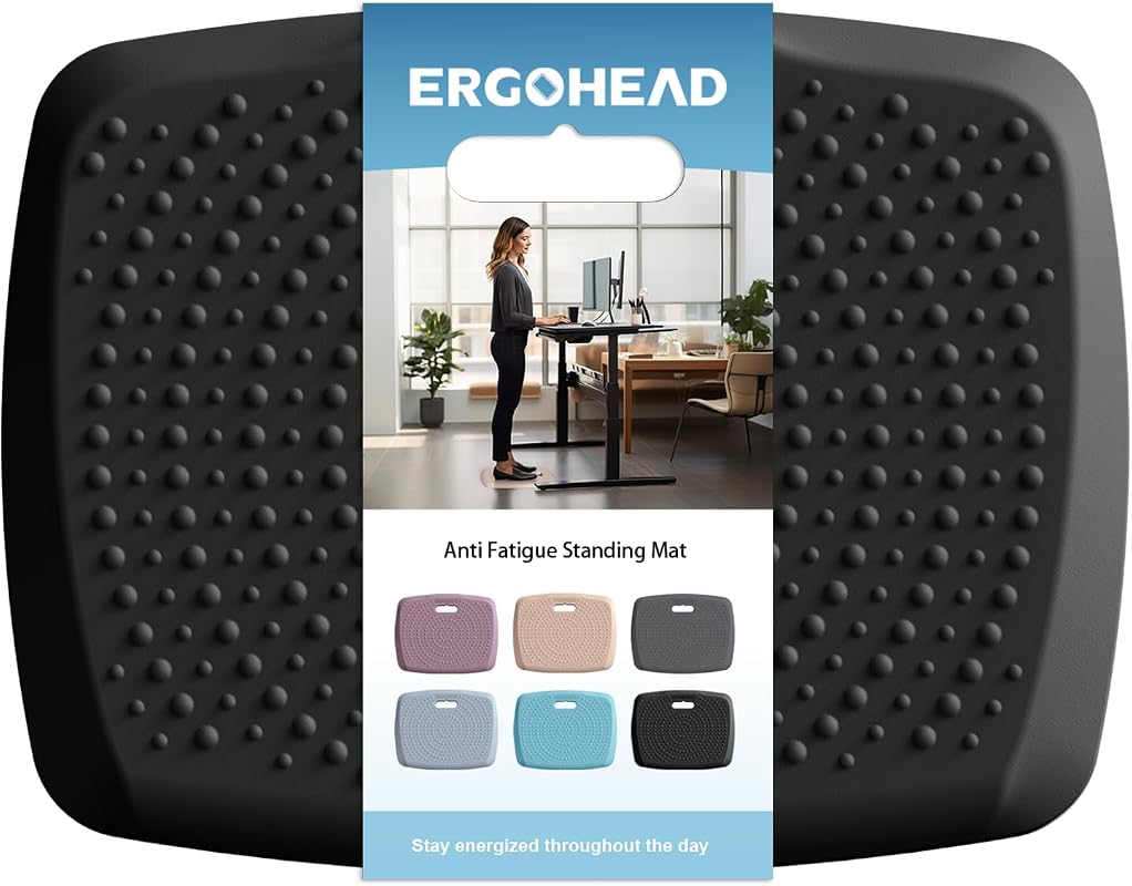 Anti-Fatigue Kitchen Floor Mat, Portable Standing Desk Comfort Mat with Handle and Massage Points