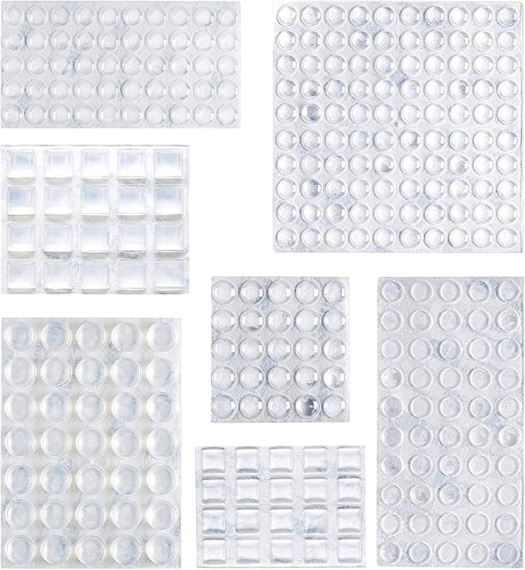 Amazon Basics Clear Self-Adhesive Rubber Bumper Pads, 300-Piece Surface Protectors for Cabinets and Furniture