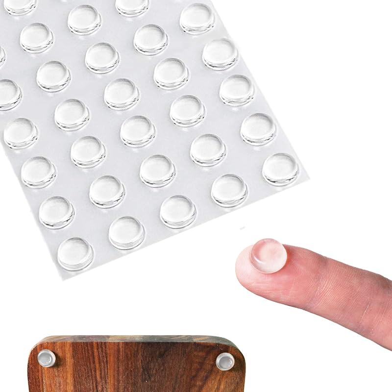 BEADNOVA Clear Silicone Rubber Feet, 100-Piece Self-Adhesive Cabinet Door Protectors and Picture Frame Spacers