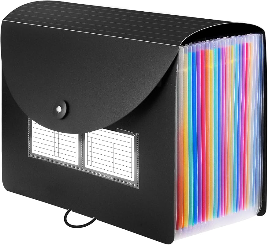 Sooez 24-Pocket Expanding File Folder, Accordion Document Organizer for Letter and A4 Paper