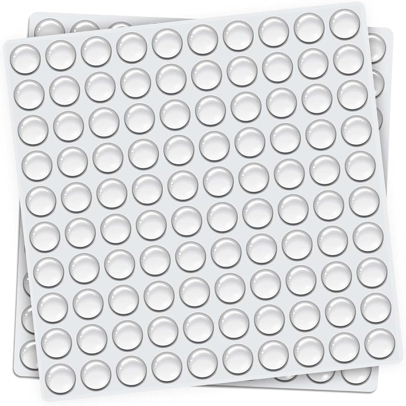 Clear Cabinet Door Rubber Bumpers, 200-Piece Self-Adhesive Sound Dampening Pads for Drawers, Glassware, and Furniture