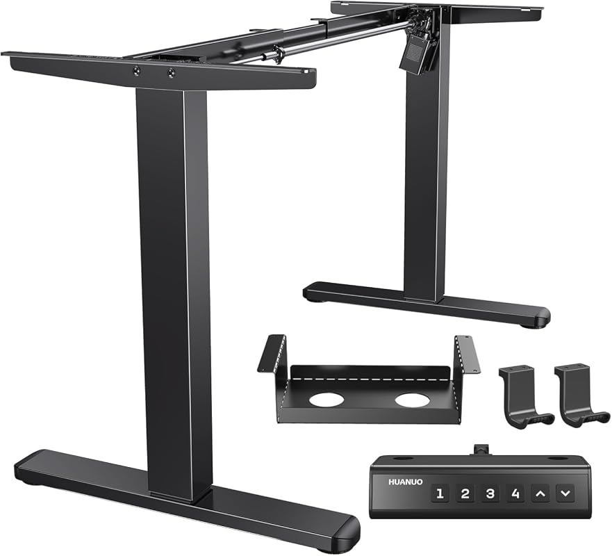 HUANUO Standing Desk Frame with Brushless Motor for Tops up to 75 x 35 Inches