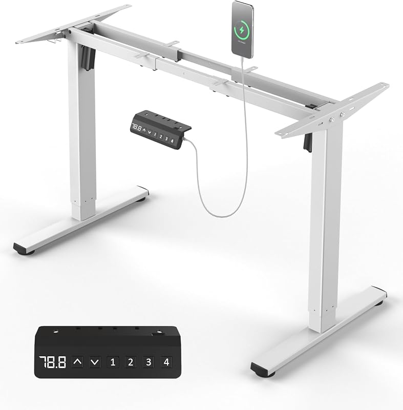 Dual Motor Electric Standing Desk Frame with Height Adjustment and 330 lb Load Capacity