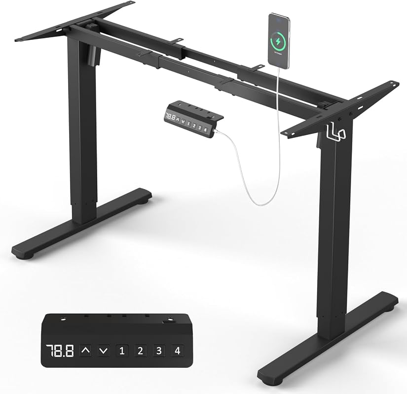 Dual Motor Electric Standing Desk Frame with Height Adjustment and 330 lb Load Capacity