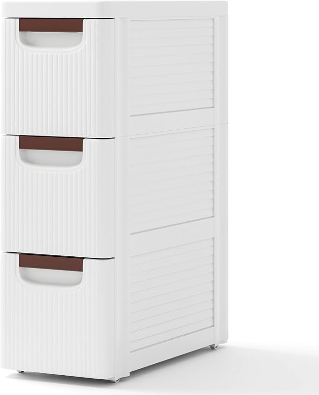 Giantex 3-Drawer Narrow Rolling Storage Cart for Office, Bedroom, Bathroom, Art Supplies