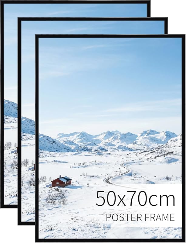 RLAVBL black 50x70cm clip-edge picture frame three pack for posters