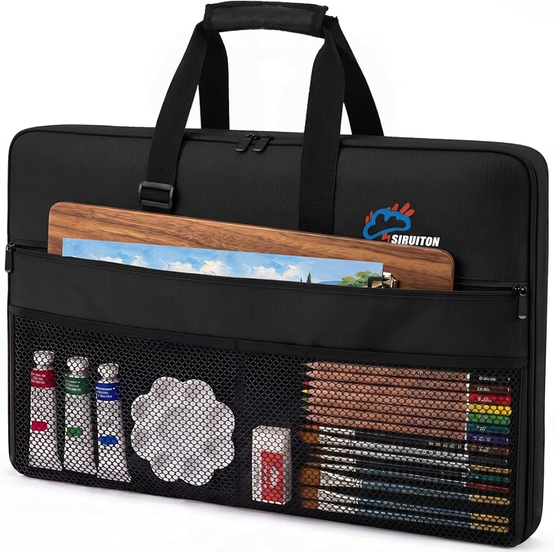 SIRUITON 24x36 padded art portfolio tote bag in 600D Oxford fabric