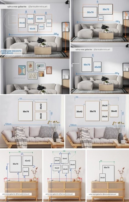 Master the Gallery Wall Frame Size Guide for Sofas