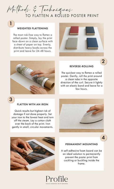 How to Flatten a Rolled Poster Before Framing Easily